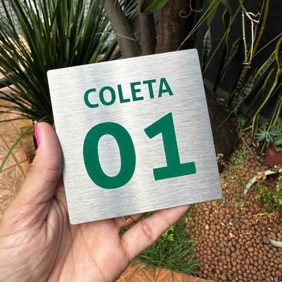 Placa de Identificação de Sala - Caulim 10x10 Inox