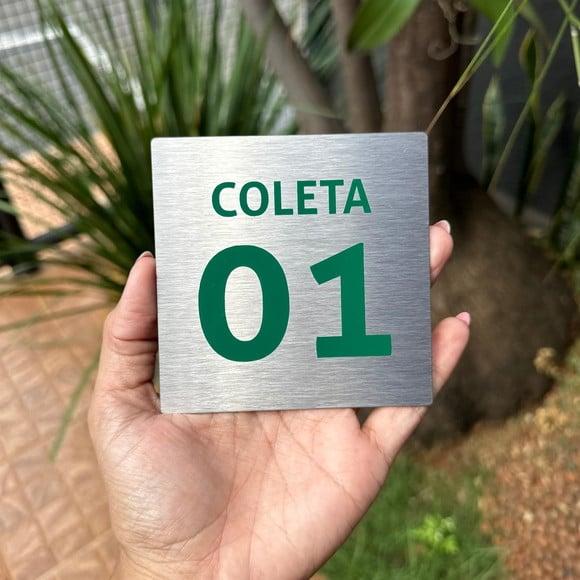 Placa de Identificação de Sala - Caulim 10x10 Inox