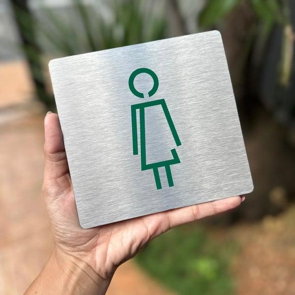 Placa de Identificação de Sala - Caulim 14x14 Inox