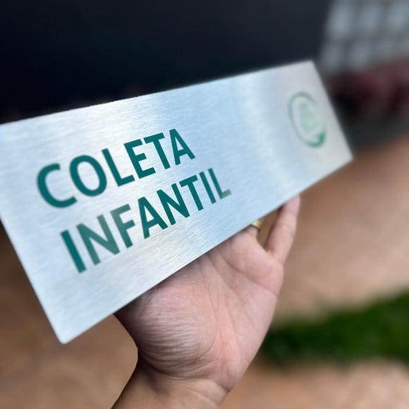 Placa de Identificação de Sala - Caulim 30x10 Inox