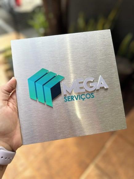 Placa de Identificação de Sala - Inox 19,8x19,8