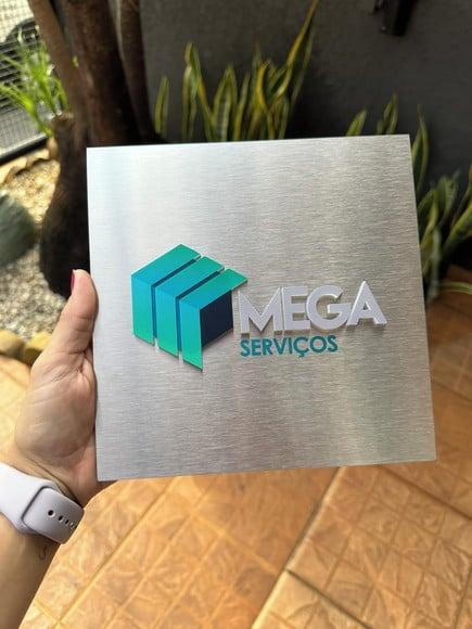 Placa de Identificação de Sala - Inox 19,8x19,8
