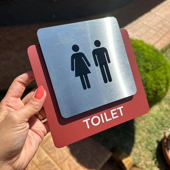 Placa de Identificação de Sala - Modelo Ágata Inox