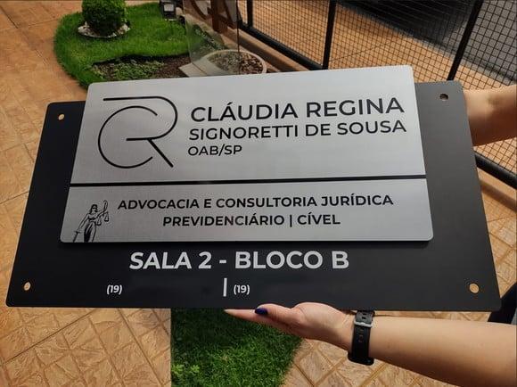 Placa de Identificação de Sala - Modelo Ágata Inox Maxi