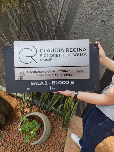 Placa de Identificação de Sala - Modelo Ágata Inox Maxi