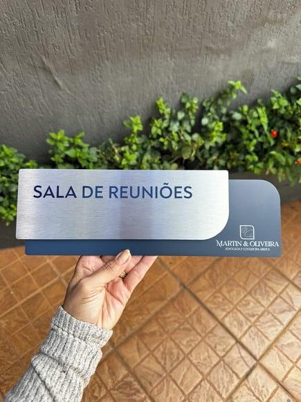 Placa de Identificação de Sala - Modelo Ametista Inox