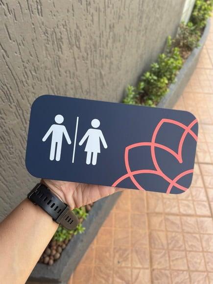 Placa de Identificação de Sala - Modelo Caulim 20x10