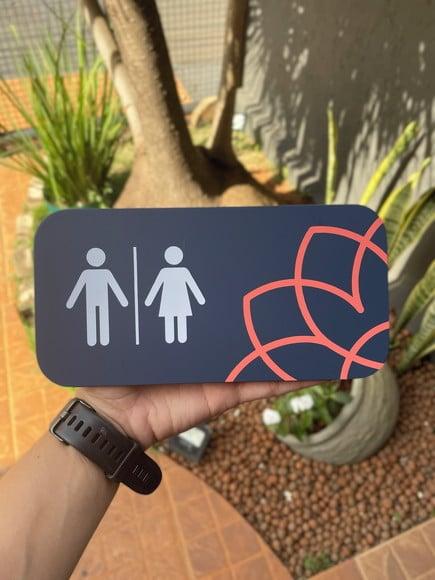 Placa de Identificação de Sala - Modelo Caulim 20x10
