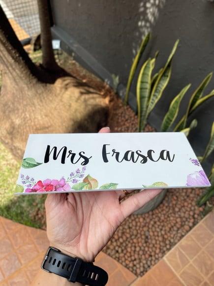 Placa de Identificação de Sala - Modelo Caulim 21x9