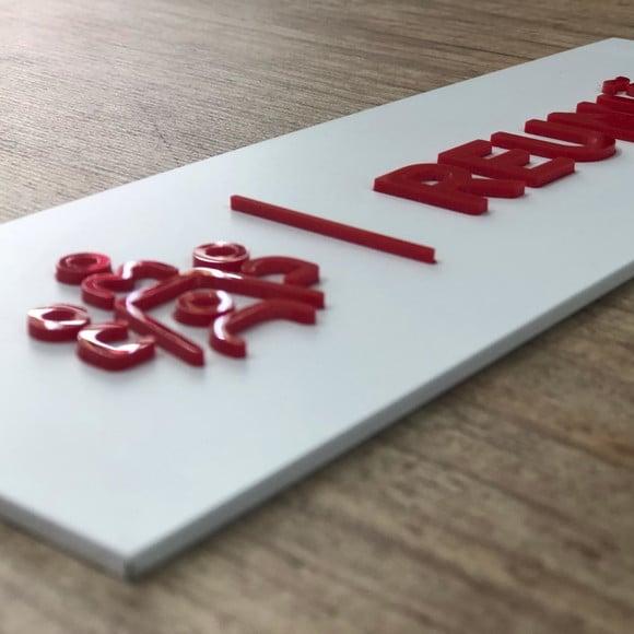 Placa de Identificação de Sala - Modelo Caulim Personalizado
