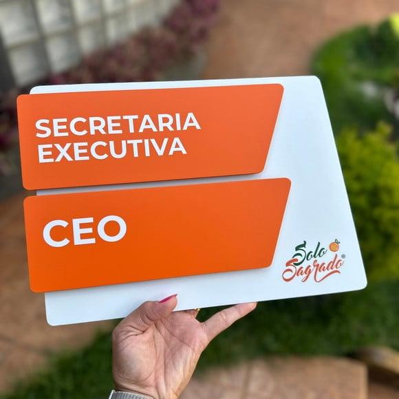 Placa de Identificação de Sala - Modelo Onix Acm Dupla