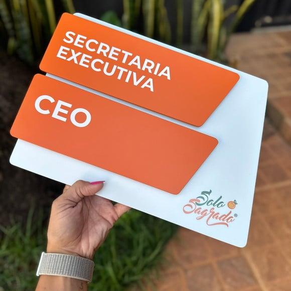 Placa de Identificação de Sala - Modelo Onix Acm Dupla