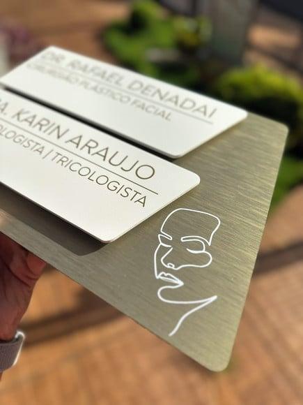 Placa de Identificação de Sala - Modelo Onix Acrílico Dupla