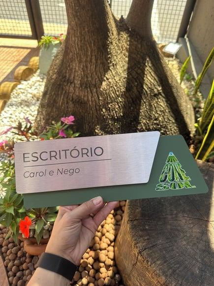 Placa de Identificação de Sala - Modelo Onix Inox