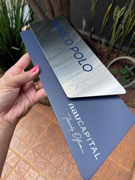 Placa de Identificação de Sala - Modelo Onix Inox