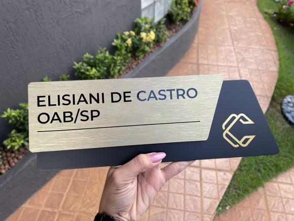 Placa de Identificação de Sala - Modelo Onix Inox