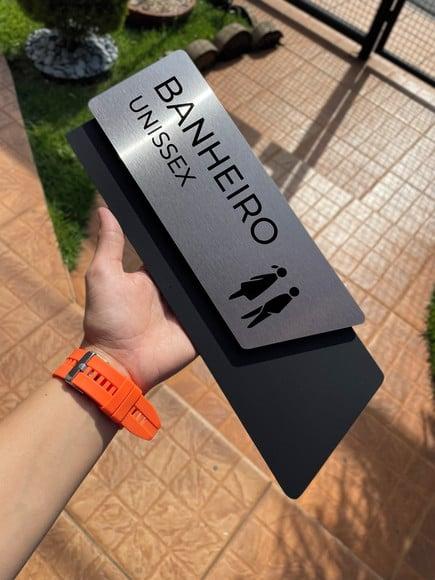Placa de Identificação de Sala - Modelo Onix Inox