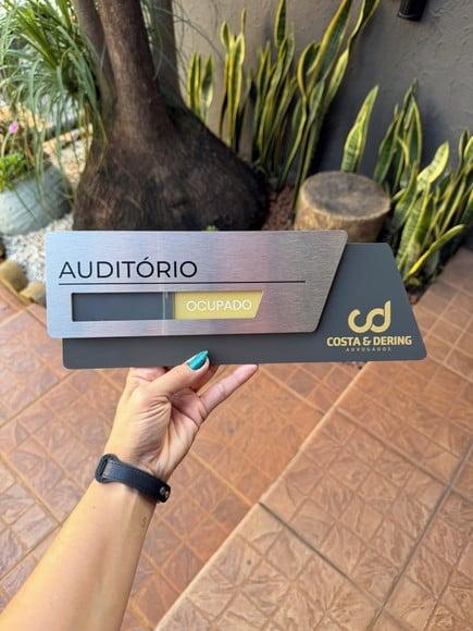 Placa de Identificação de Sala Flag Modelo Onix Inox