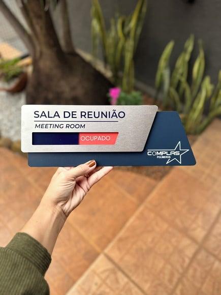 Placa de Identificação de Sala Flag Modelo Onix Inox
