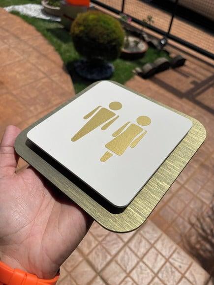 Placa de Identificação de Sala-modelo Quartzo Acrílico 14x14