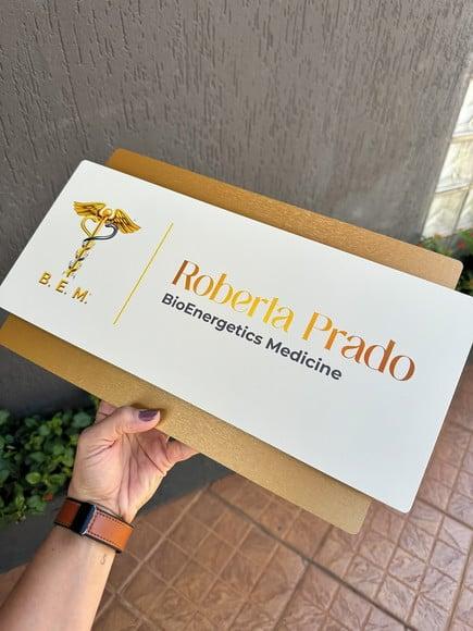Placa de Identificação de Sala-modelo Topázio Acrílico 40x23