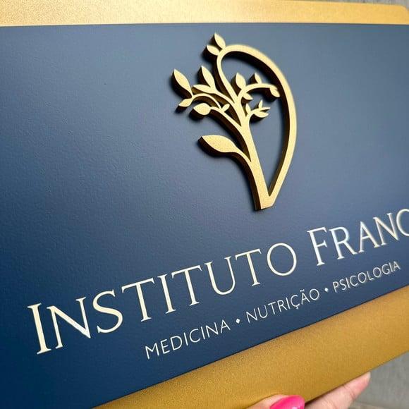 Placa de Identificação de Sala-modelo Topázio Acrílico 42x24