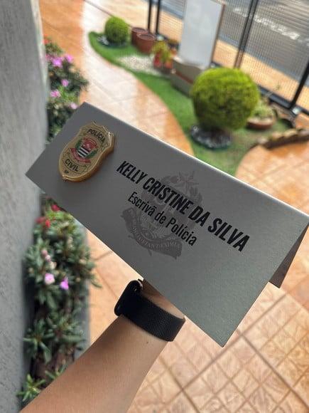 Placa de Identificação Escrivã - Inox 25x10
