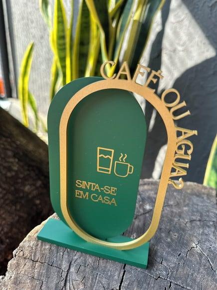 Placa de Mesa Café - Personalizada- Café ou Agua
