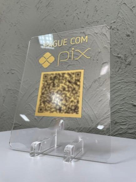 Placa de Pix - Modelo Mini Quartzo Acrílico
