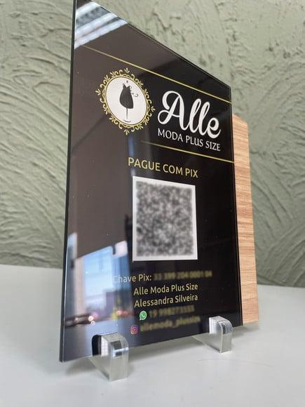 Placa de Pix - Modelo Mini Calcita mdf e Acrílico