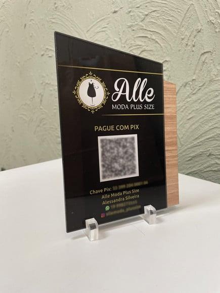 Placa de Pix - Modelo Mini Calcita mdf e Acrílico