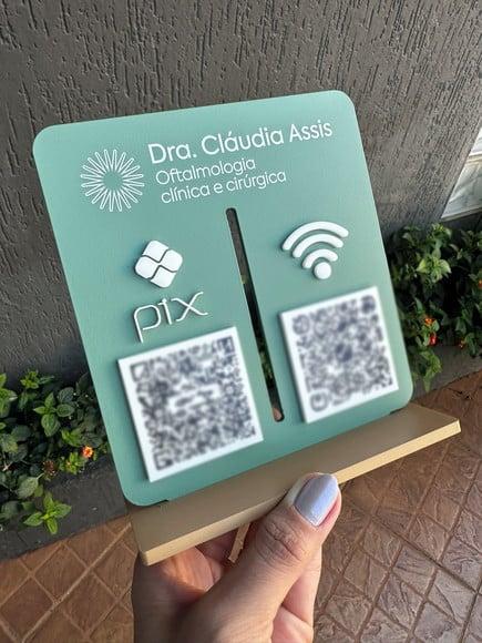 Placa de Pix - Personalizada 1 -claudia Oftalmologista