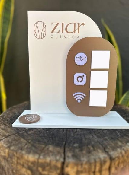 Placa de Pix com Tag Nfc - Personalizada 3 - Ziar Clinica