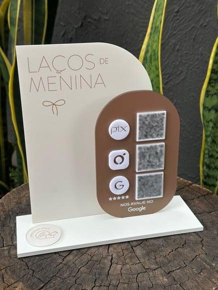 Placa de Pix com Tag Nfc - Personalizada 3 - Laços de Menina