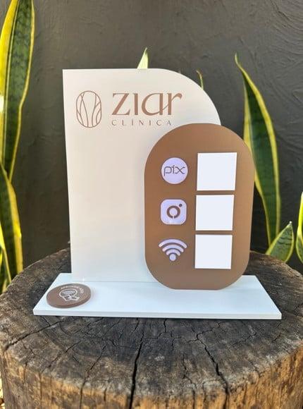 Placa de Pix com Tag Nfc - Personalizada 3 - Ziar Clinica