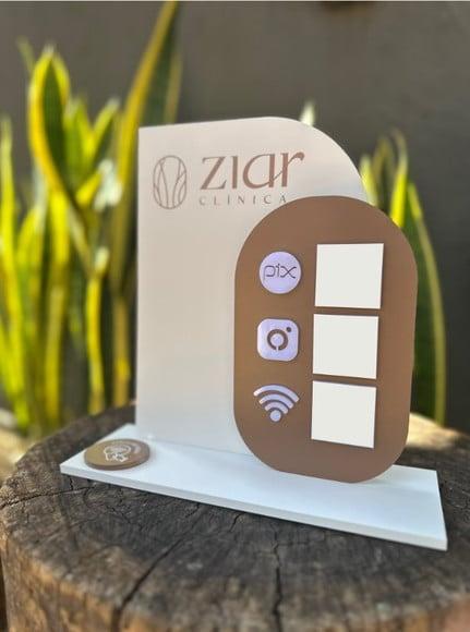 Placa de Pix com Tag Nfc - Personalizada 3 - Ziar Clinica