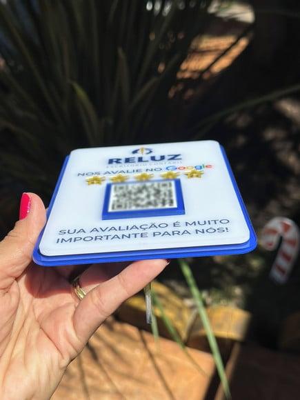 Placa de Qr Code - Modelo Mini Quartzo Acrílico - Reluz