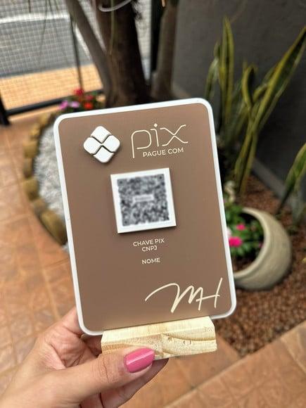 Placa de Qr Code - Modelo Mini Quartzo Acrílico - Mh