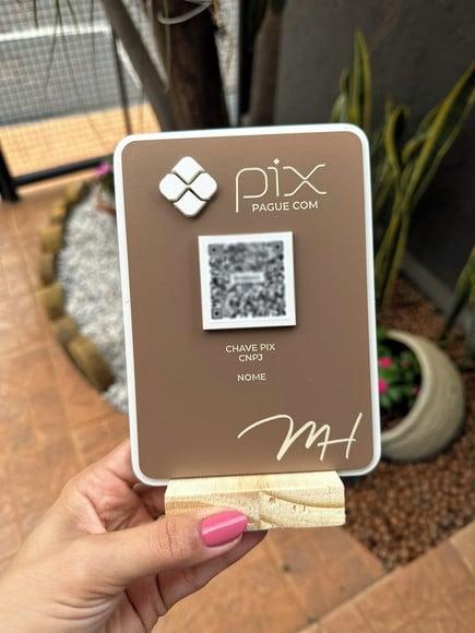 Placa de Qr Code - Modelo Mini Quartzo Acrílico - Mh