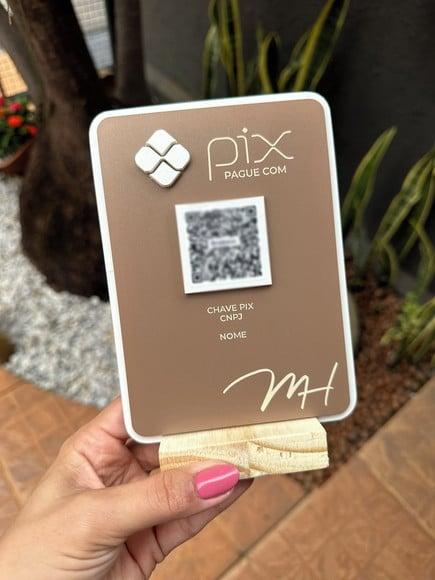 Placa de Qr Code - Modelo Mini Quartzo Acrílico - Mh