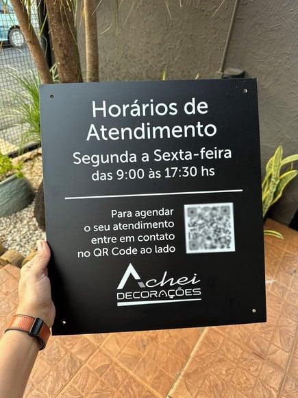 Placa Horário de Atendimento em Acm - 35x40