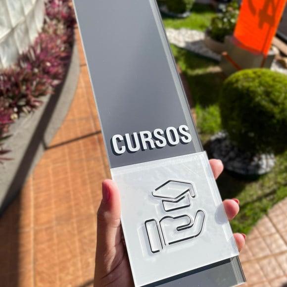 Placa Identificação de Sala - Modelo Fuchsita Acrilico
