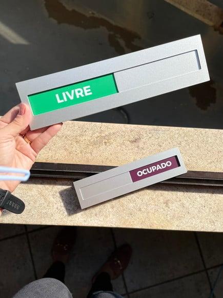 Placa Identificação Porta - Livre Ocupado