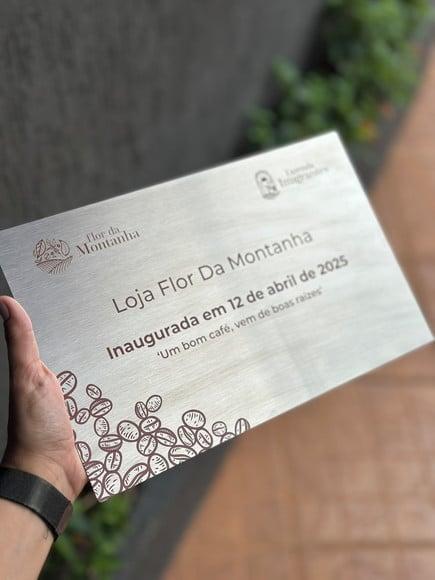 Placa Inox com Impressão Uv - 30x21