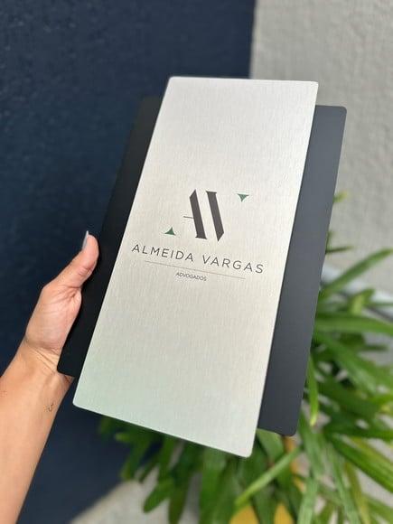 Placa Modelo Topázio Personalizada - Acm +inox 20x32
