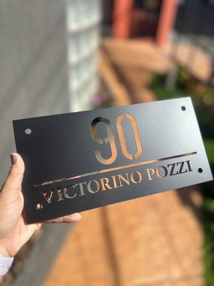 Placa Residencial Algarismo Vazado - 15x30cm