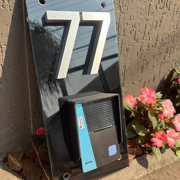 Placa Vidro Número Interfone +prolongadores 2 Dígitos 40x22