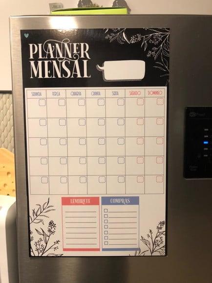Planner Mensal Magnético para Geladeira