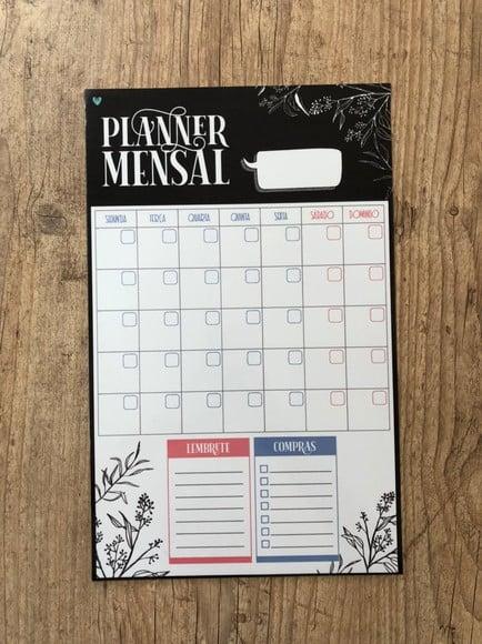 Planner Mensal Magnético para Geladeira