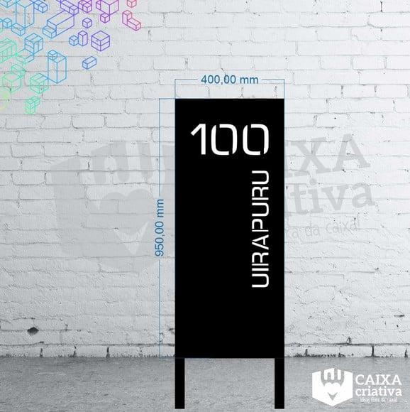 Totem Residencial Acm com Inox - 40x95 Pé para Jardim